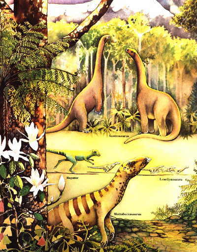Austrosaurus, Rapator, Leaellynasaura, Muttaburrasaurus