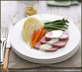 corned beef with parsley sauce