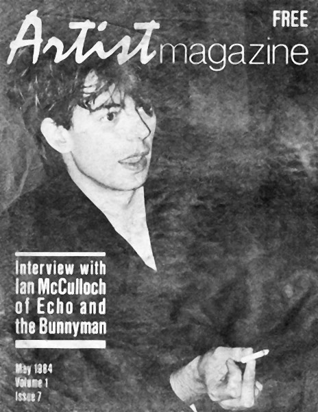 Ian McCulloch of Echo & The Bunnymen, Artist Magazine cover