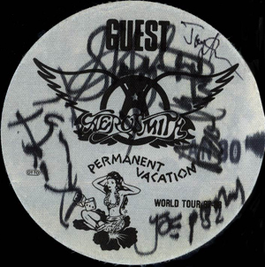 Aerosmith autographed backstage pass